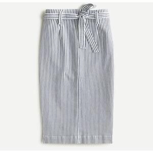 J.CREW Women’s Denim Skirt with Railroad Stripe in White|Blue-Size 30